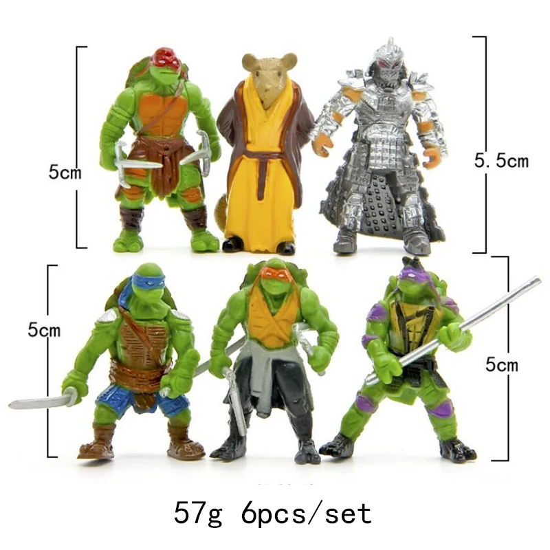 

6pc/set Teenage Mutant Ninja Turtles Theme Cake Topper Dacoration Doll Boys Kids Happy Birthday Event Party Supplies Baby Shower
