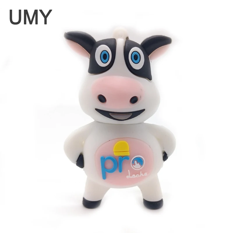 100% реальная емкость pendrive Мультфильм молочная корова usb флэш накопитель 64 ГБ 32 16 8 4