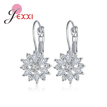 

Hot Sale Top Grade AAA Cubic Zircon Drop Earrings for Women Gift 925 Sterling Silver Summer Flower Design Ladies Fashion Jewelry