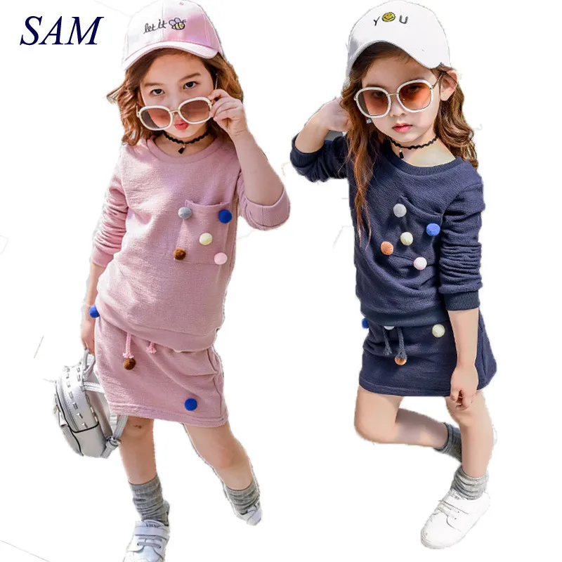 Цена Обувь для девочек зимняя одежда комплект рубашка с длинным рукавом с мячом с юбка карандаш розовый и голубой цвет комплект модной одежды дл...