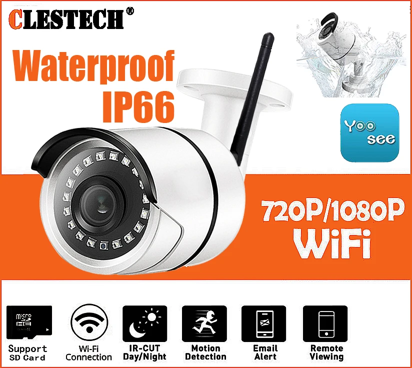 

Yoosee IP Camera Wifi ONVIF P2P 1080P 960P 720P 2MP Wireless Wired Nano led Night Vision Outdoor Security SD Card Slot Max 32G