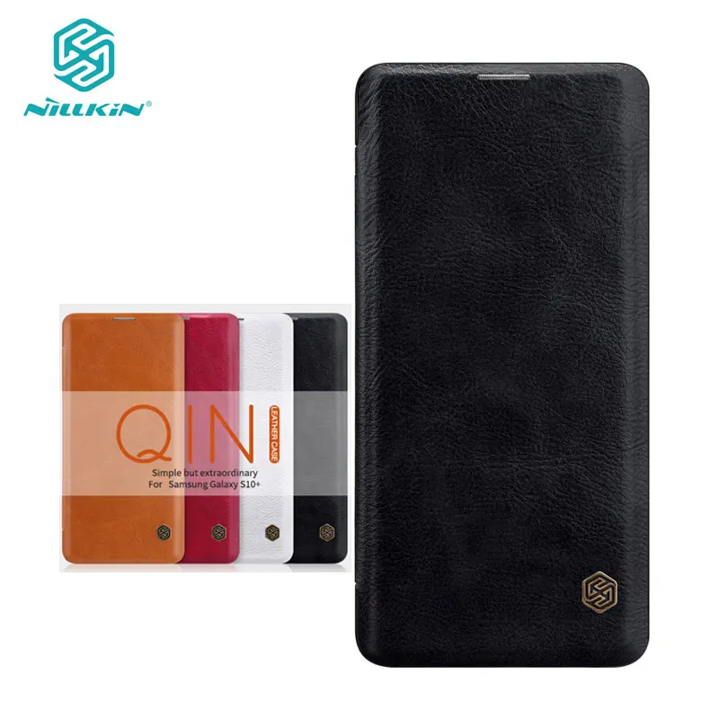 

Nillkin Case for Samsung Galaxy S10+ Plus Qin Series PU Leather Flip Cover sFor Samsung S10 Plus Case
