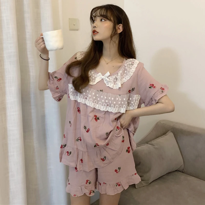 

Womens Silk Satin Pajamas Pyjamas Set Short Sleeve Sleepwear Pijama Pajamas Suit Female Sleep Two Piece Set Loungewear Plus Size