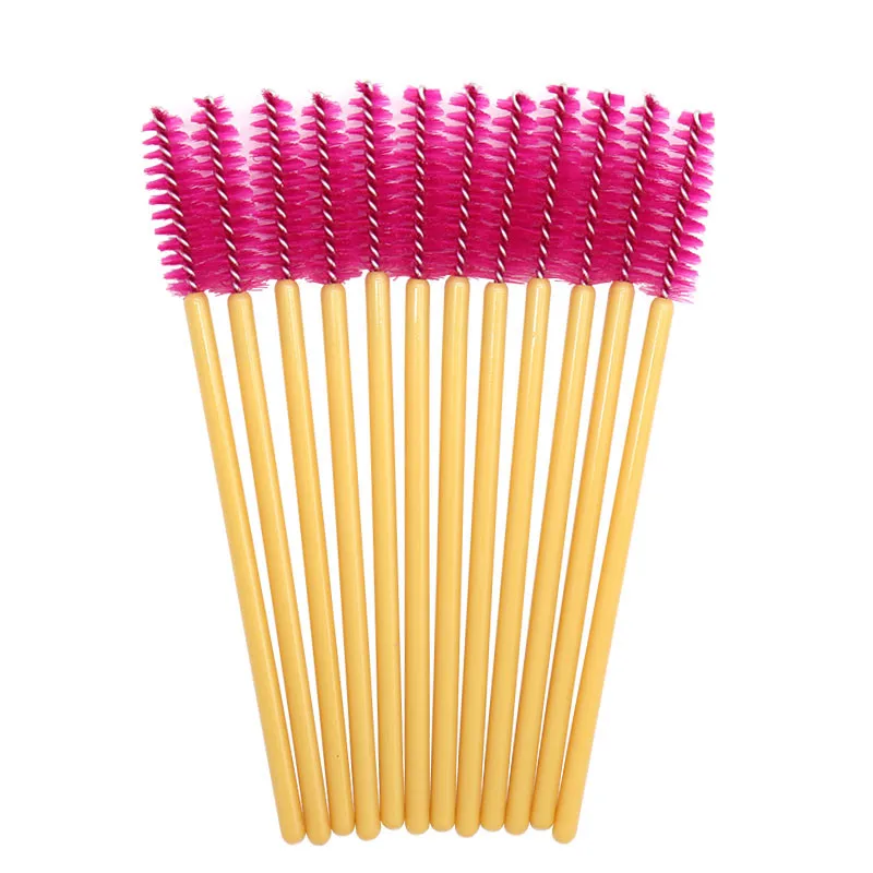 50/100Pcs Eyelash Brushes Makeup Brushes Disposable Mascara Wands Applicator Spoolers Eye Lashes Cosmetic Brush Makeup Tools - Handle Color: 100pcs gold rose