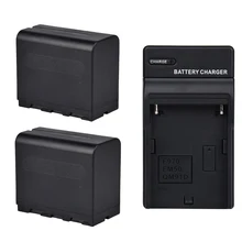 2-Упаковка 6600 мАч NP-F970 кольцо света Батарея Pack + AC Зарядное устройство Наборы для yn308 yn608 YN300 yn600 yn900 308 Вт светодиодный свет