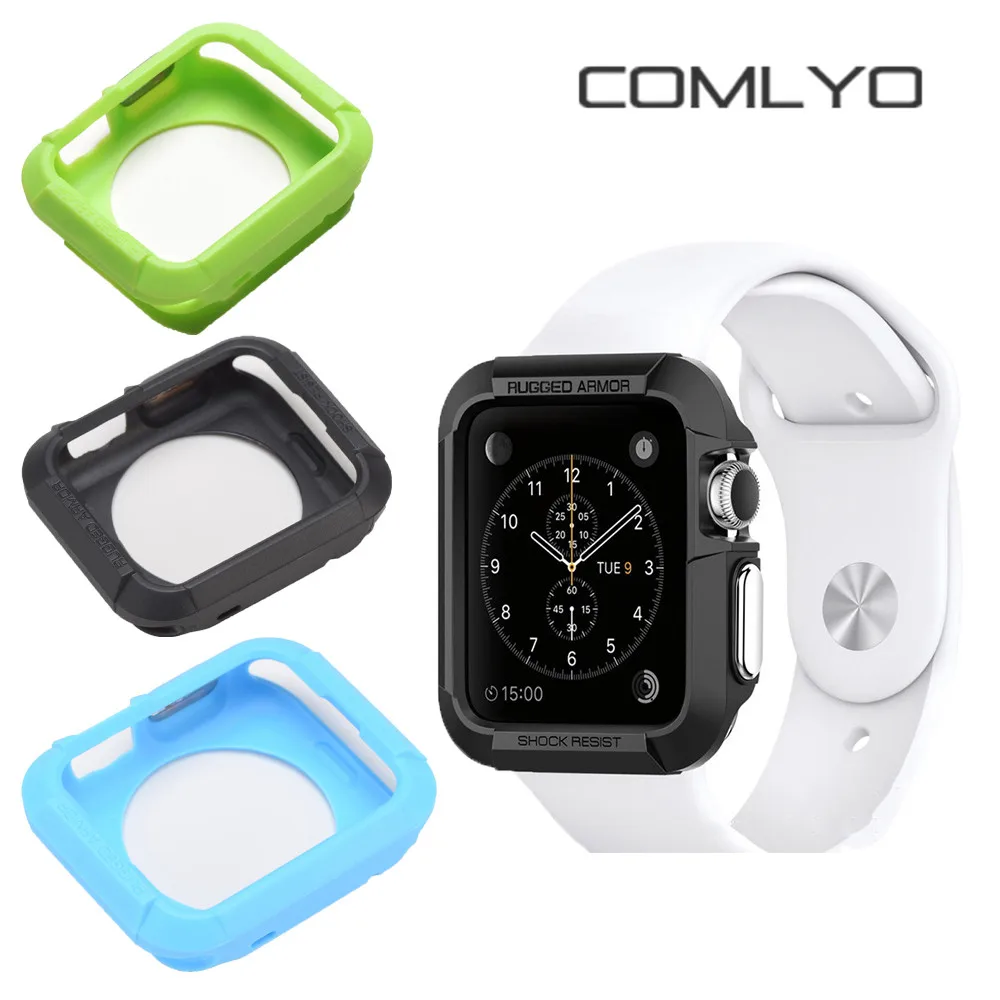 2PCS wholesale Silicone Luxury Ultra Thin Armor Soft cove TPU for iwatch Case Fo
