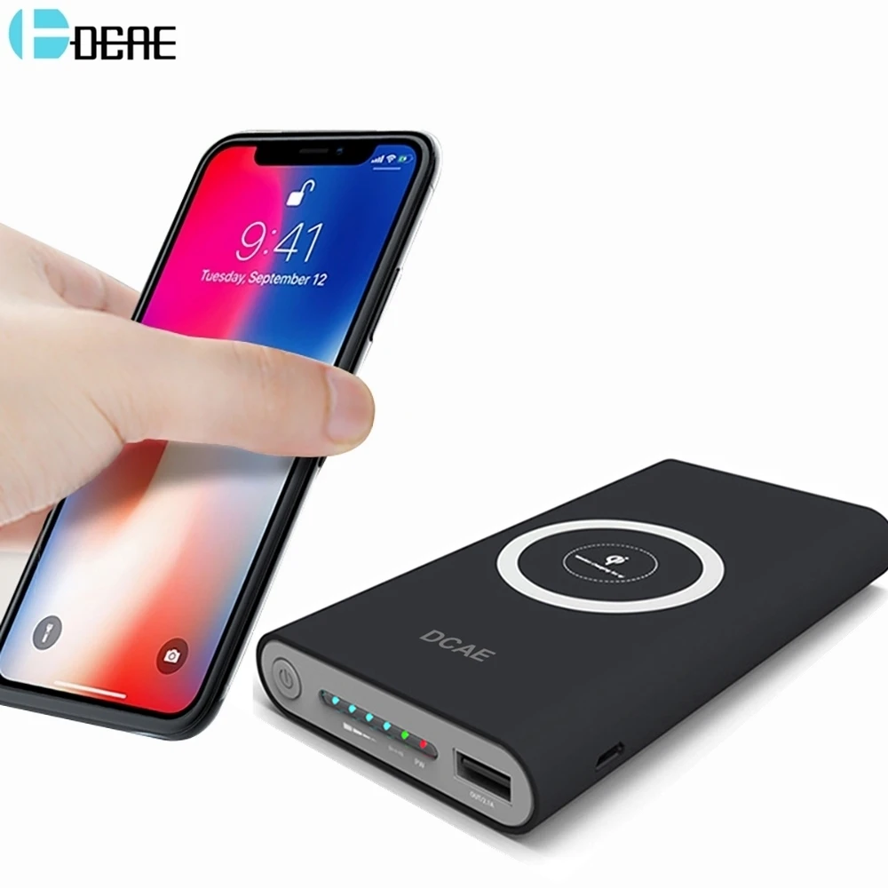 

DCAE 10000mah Qi Wireless Charger Power Bank For iPhone XS Max XR X 8 Plus External Battery PowerBank For Samsung S9 S8 Xiaomi