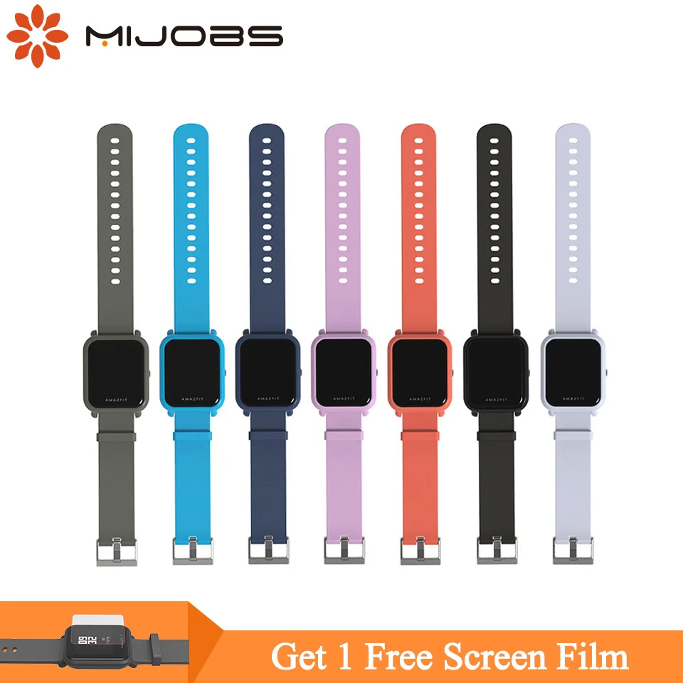 Mijobs 20mm Sports Silicone Wrist Strap for Xiaomi Huami Amazfit Bip BIT PACE Lite Youth Smart Watch Replacement Band Smartwatch Mijobs 20mm Sports Silicone Wrist Strap for Xiaomi Huami Amazfit Bip BIT PACE Lite Youth Smart Watch Replacement Band Smartwatch