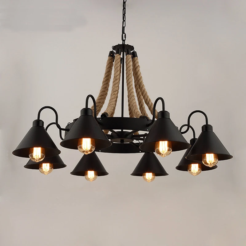 Веревка винтаж промышленных hanglamp подвесные светильники светодиодные фонари для дома nordic подвесные светильники Лофт стиль висит