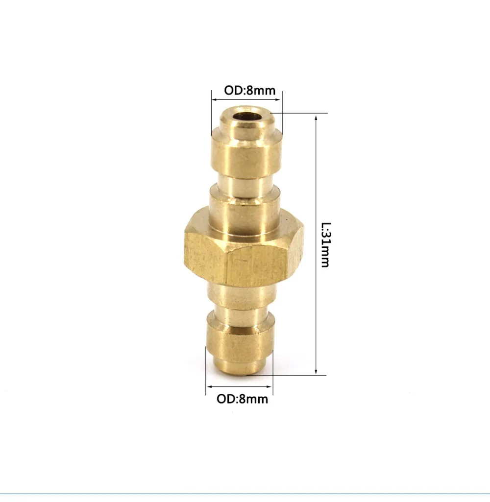 PCP Airforce Пейнтбол Пневматика заполнения разъем двойной конец штекер быстроразъемные соединения Нержавеющая сталь Медь 8 мм 3 шт./лот