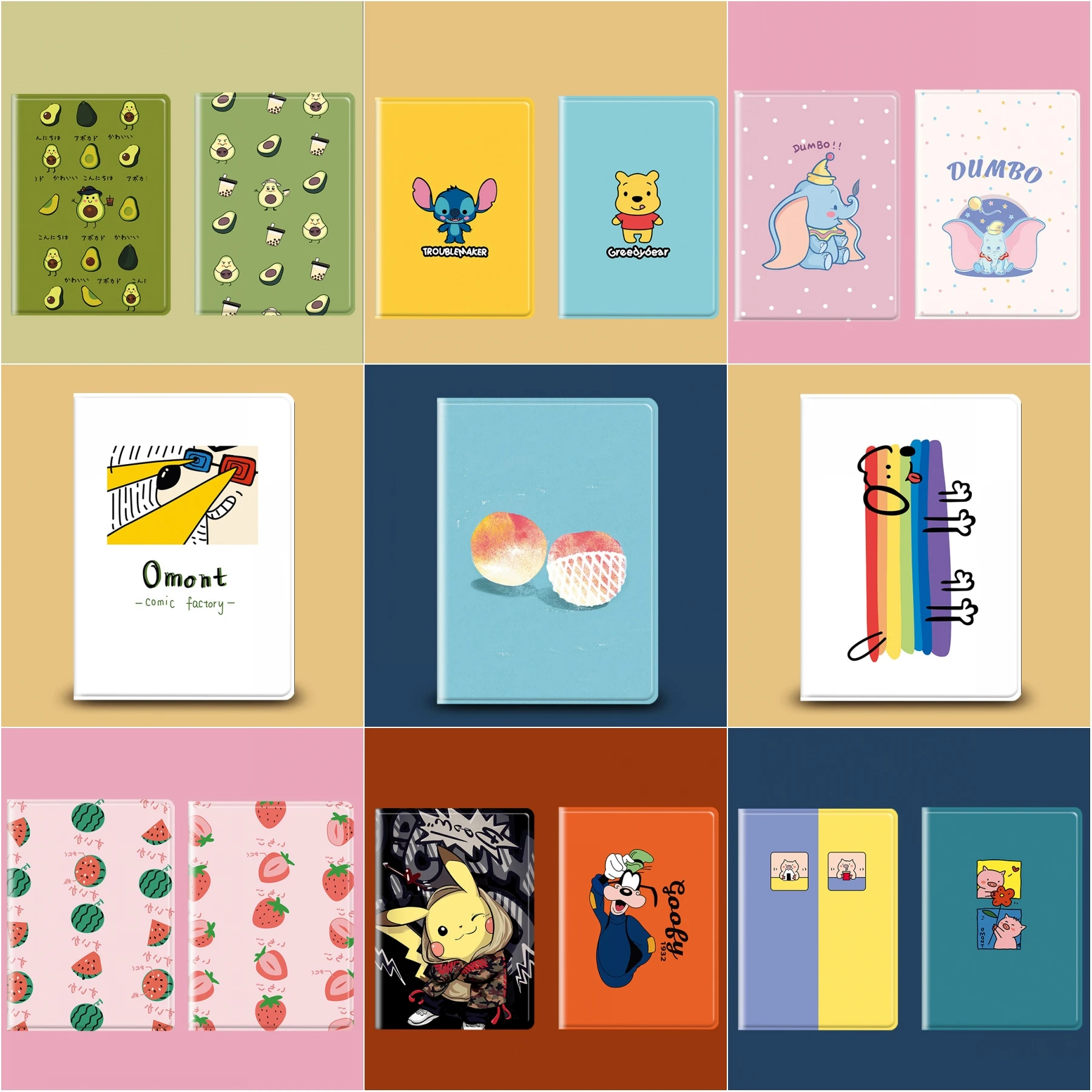 

LoliHippo Lovely Case For Apple iPad 2 3 4 9.7 inch A1459 A1458 A1416 Soft Back Tablet Cover Stand Cartoon Case