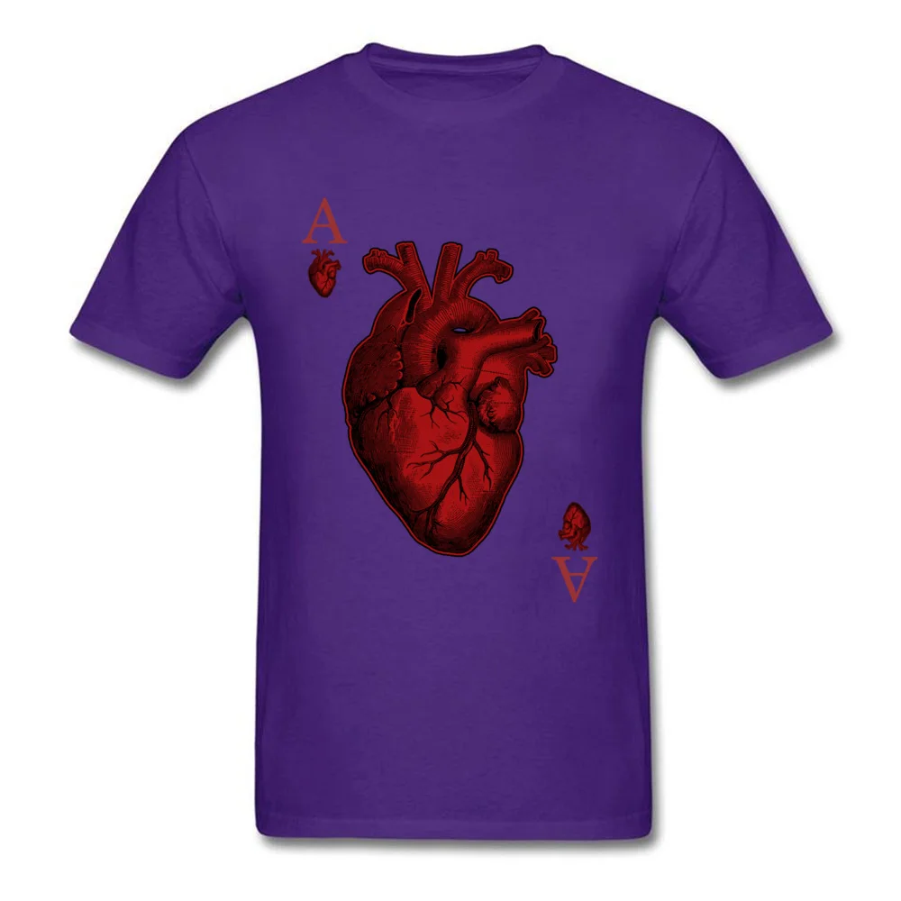 Ace of Hearts Fitness Tight Lovers Day 100% Cotton Crew Neck Men Tops Tees Casual Clothing Shirt Funny Short Sleeve T-Shirt Ace of Hearts purple