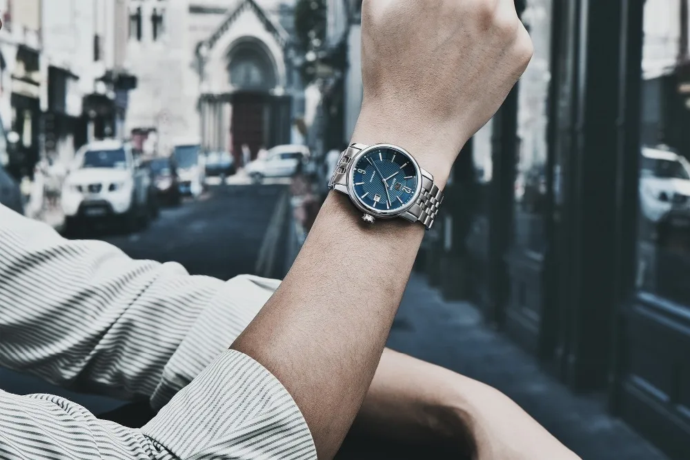 BENYAR 2020 New Fashion Top Luxury Brand Leather Watch Automatic Men Wristwatch Men Mechanical Steel Watches Relogio Masculino