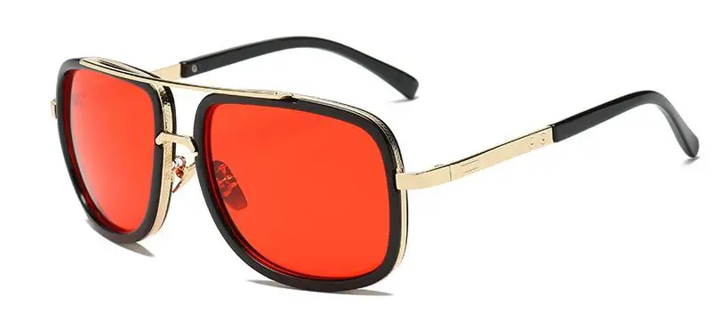 Новая мода солнцезащитные очки с большими рамами Мужские квадратные модные очки для женщин высокого качества ретро солнцезащитные очки винтажные Gafas Oculos - Цвет линз: red