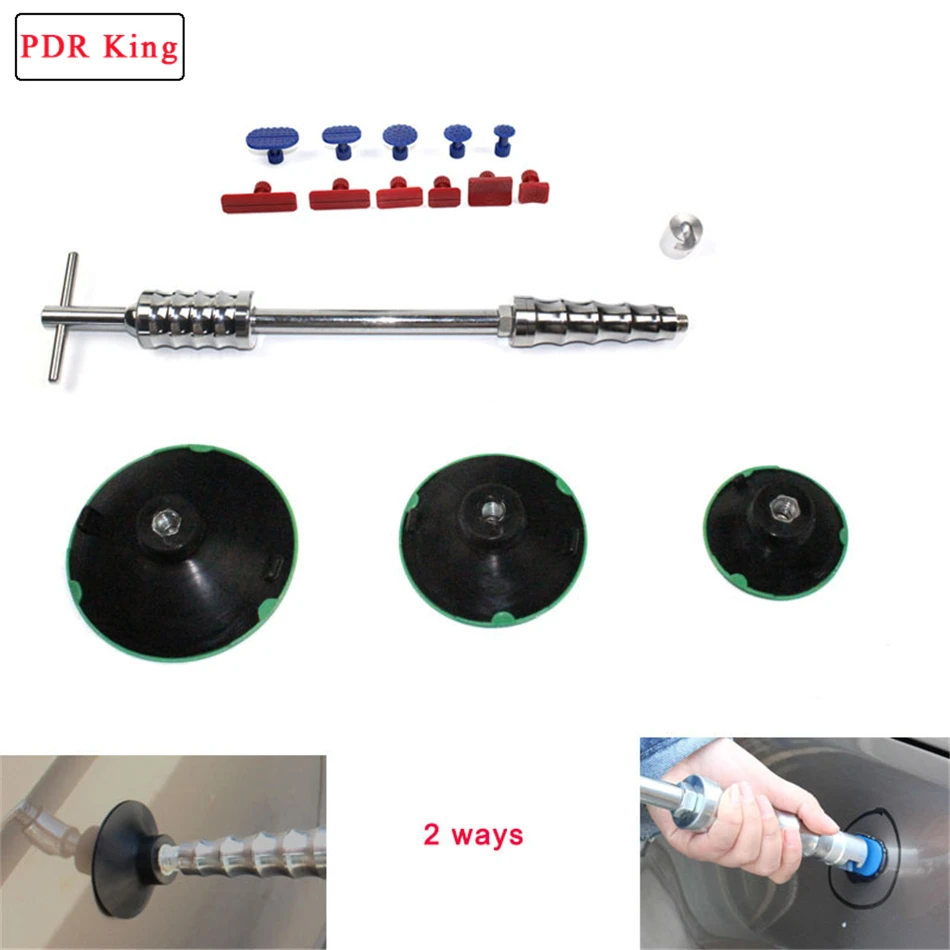 

slide hammer with suction cups for car dent repair tools kit glue tabs dent lifter kit PDR KING tools kit