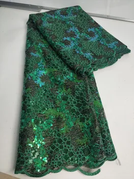 

2019 High Quality African Lace Fabric French Lace Fabric Tulle Sequins Nigerian Lace Fabric For Wedding Dress CY05
