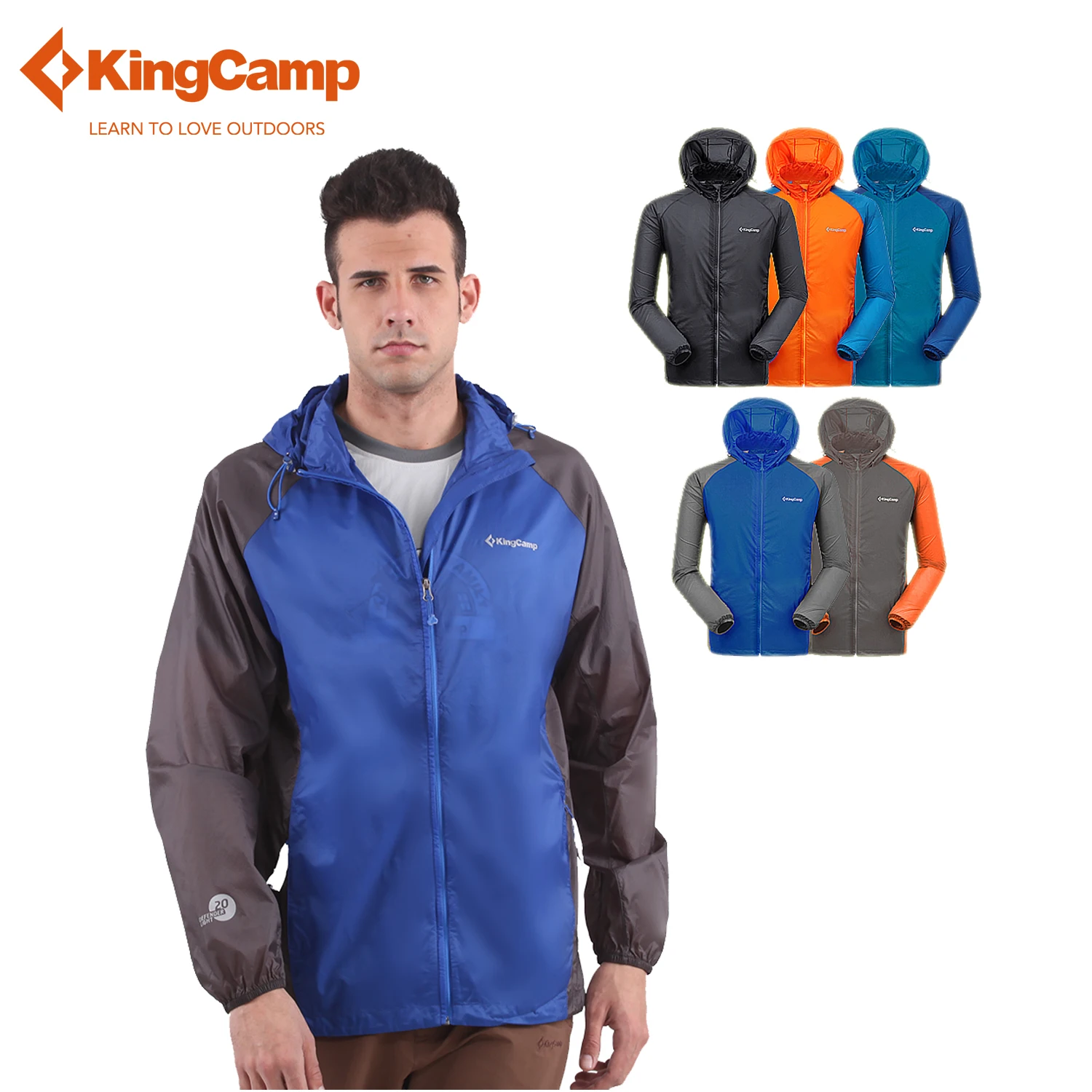 

KingCamp 2016 mens Easy Carrying Lightweight UV Protect+Quick Dry Windproof Windbreaker Slim Fit Jacket