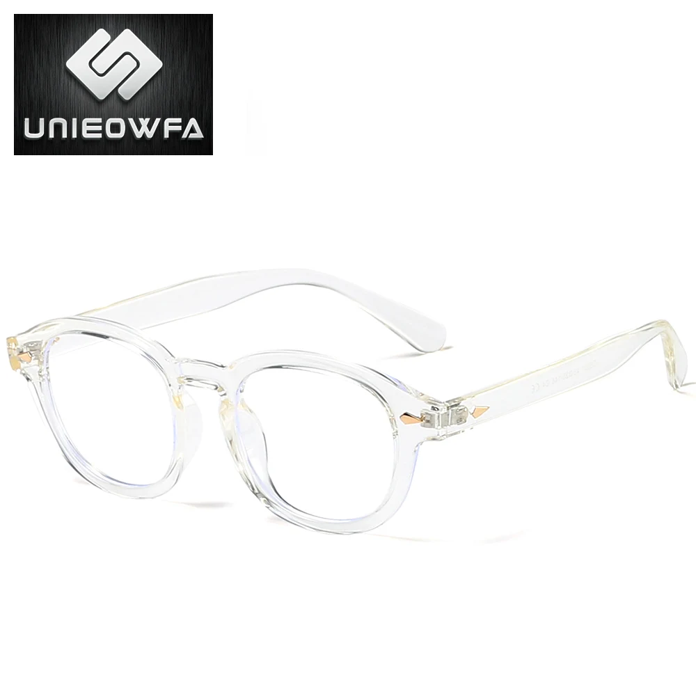 UNIEOWFA ретро овальные оптические очки, оправа для мужчин и женщин, близорукость, оправы для очков по рецепту, прозрачные винтажные очки, оправы для очков - Цвет оправы: C6
