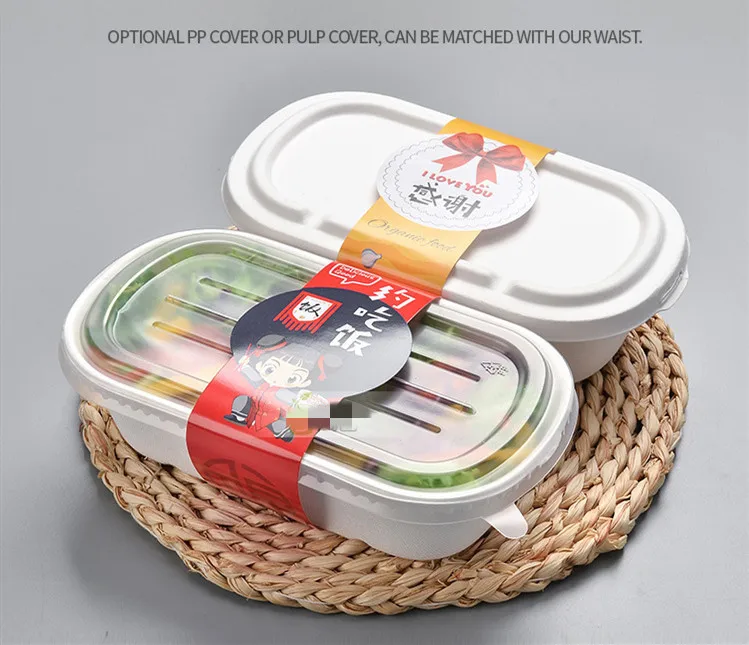 500x Disposable Box Compostable Bagasse Biodegrade Food Grade Eco-friendly Take-out Carry-out Take-away Lunch Box Bowl Lids