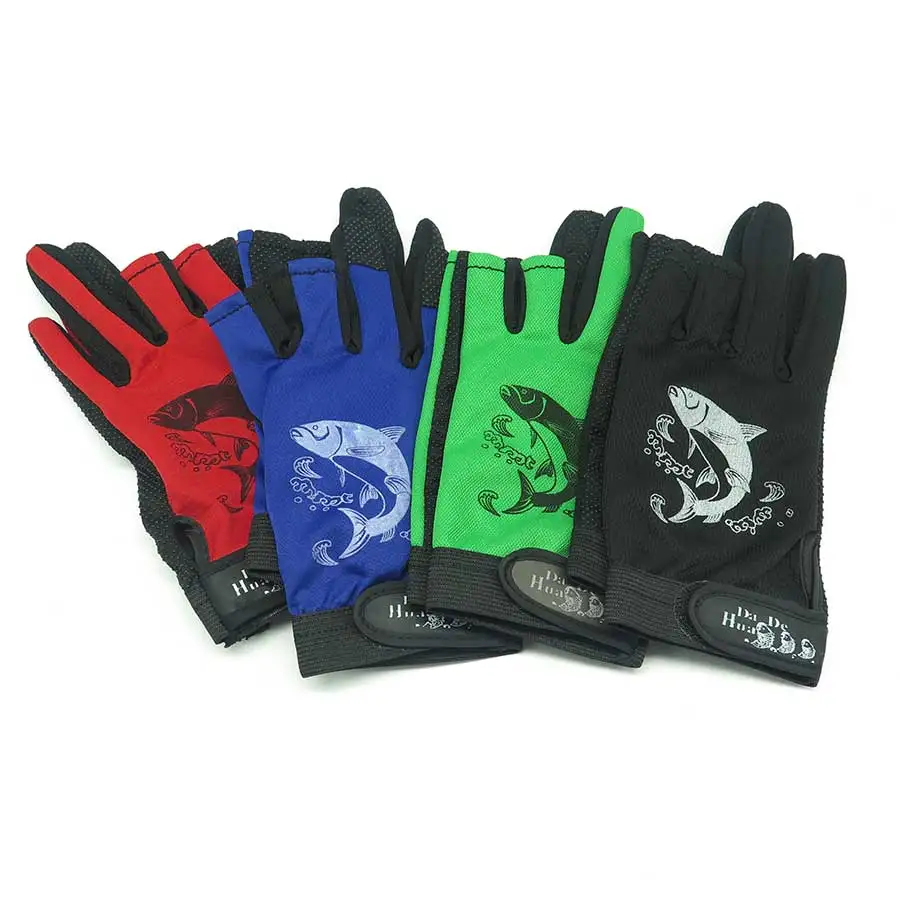1 Pair Men Fishing Gloves Outdoor Waterproof Antislip 3 Cut Finger