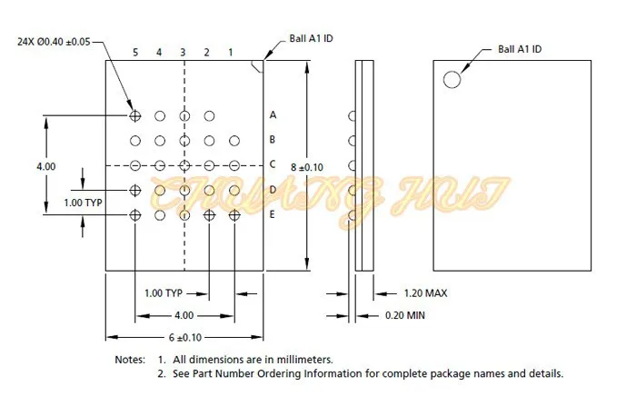 TFBGA24 к DIP8 программист адаптер для SPI FLASH BGA24 IC Тест гнездо размер = 6x8 мм 5x5 мм шаг = 1.0 мм