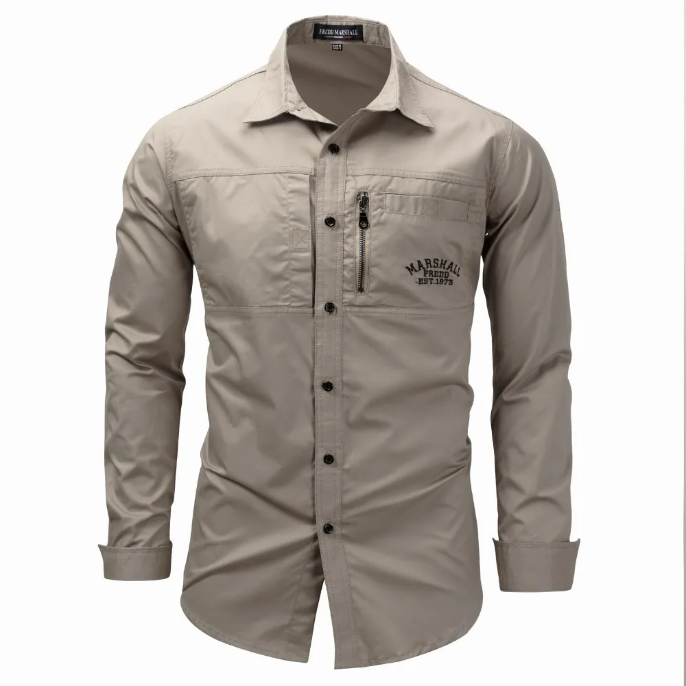 Горячая Распродажа, брендовая рубашка в стиле милитари для мужчин, однотонная, хлопок, повседневная, дышащая, с длинным рукавом, облегающая, Camisa Masculina, мужская рубашка, размер M-3XL