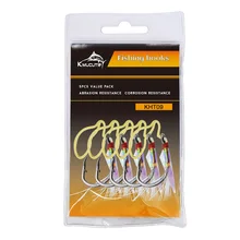 5 шт./мешок высокоуглеродистой стали ведут рыболовный крючок 5/0 кевлар шнурки KHT09