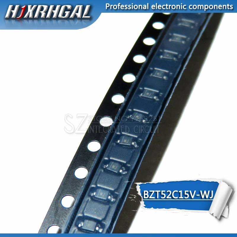 100 шт. Зенер диод BZT52C15V BZT52C SOD-323/123 WJ SMD Новый и оригинальный HJXRHGAL | Электронные