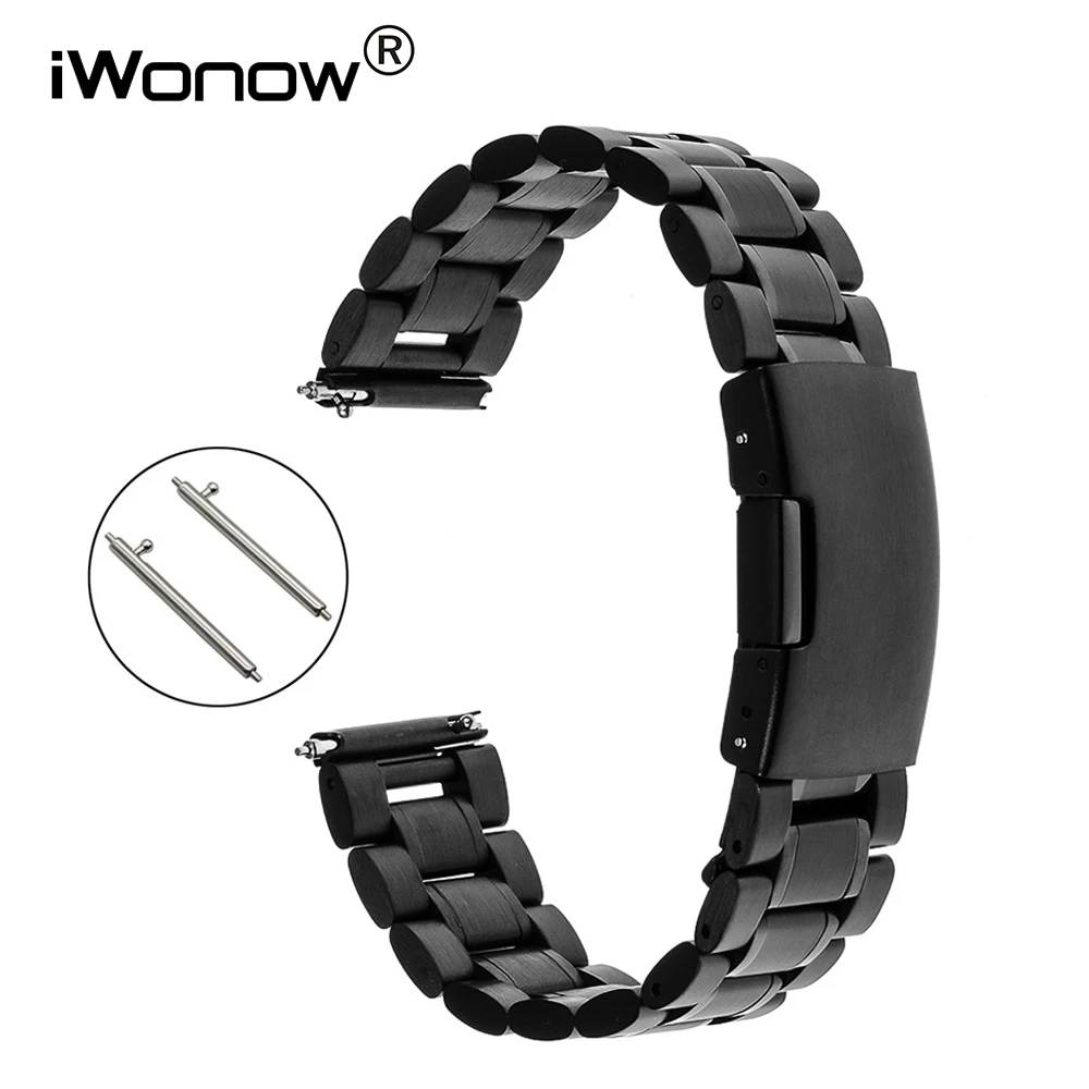 

20mm Quick Release Stainless Steel Strap for Garmin Vivomove Huawei Watch 2 Sport Bradley Timepiece Wrist Band Bracelet Black