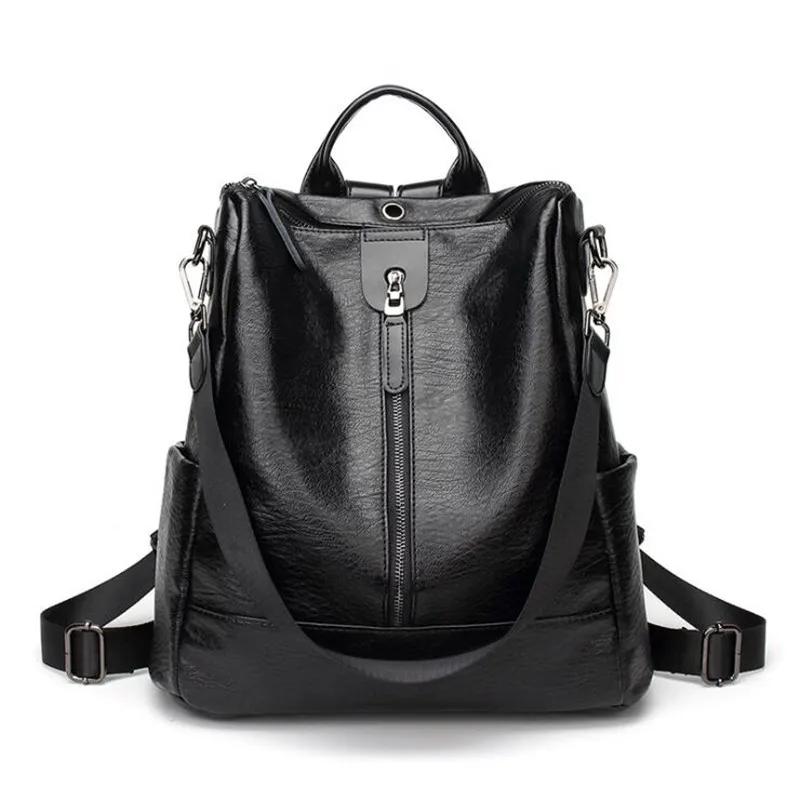 

Sale Women's PU Leather Backpack Large-capacity Youth Leather Backpacks For Teenage Girls Female School Shoulder Bag Backpack