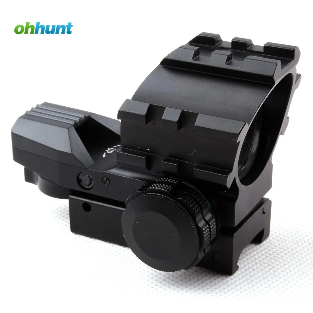 Тактический Ohhunt 1X33 красный и зеленый точка рефлекторный охотничий оптический прицел четыре сетки с 20 мм Tri Weaver рельсы для страйкбола