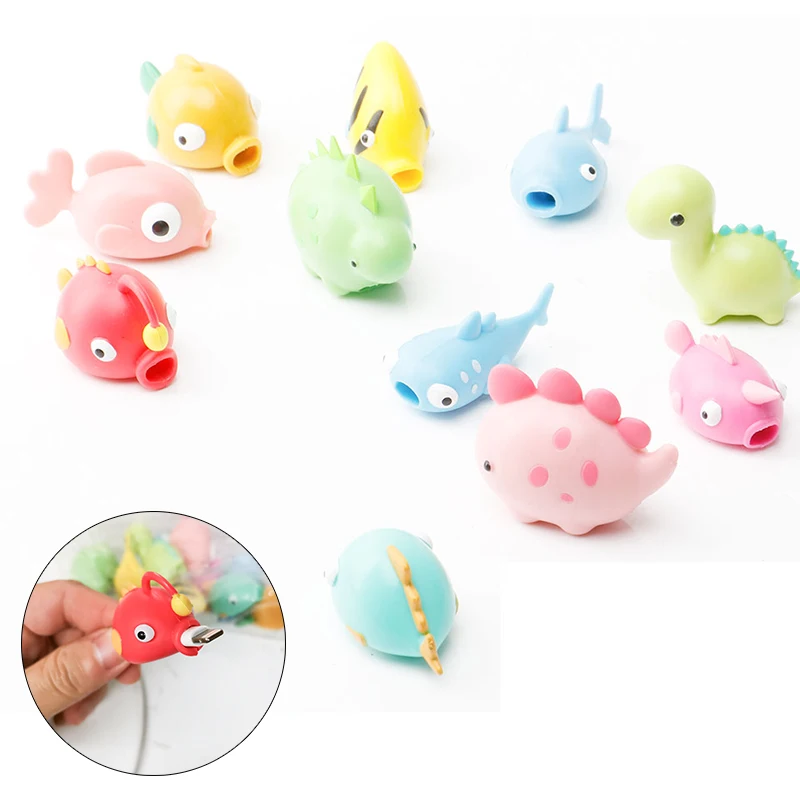 

1Pcs Cute Animal Cable Protector Cord Wire Cartoon Protection Mini Silicone Cover Charging Cable Winder For Iphone Charger Cable