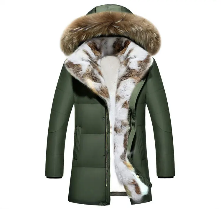Новая женская зимняя пуховая куртка, Дамская длинная Меховая куртка с капюшоном размера плюс, толстая пуховая куртка с капюшоном, теплые куртки зеленого, черного, белого цвета