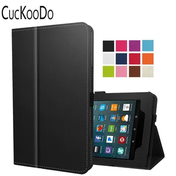 

CucKooDo Slim Folding PU Leather Stand Folio Slim-Book Case with Auto Wake / Sleep for All-New Fire HD 8'' Tablet 2017 Release
