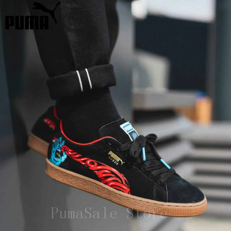 PUMA X SANTA CRUZ SUEDE hombres y mujeres negro 366321 01 Retro zapatillas clásicas gamuza 50 Top zapatos EUR35.5 44|Bádminton| - AliExpress