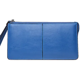 

2020 Brand Fashion Zipper Clutch Bag Handbag Wallet Women Genuine Leather Cowhide Long Purse Card Holder Wallets Bags 16 Colores