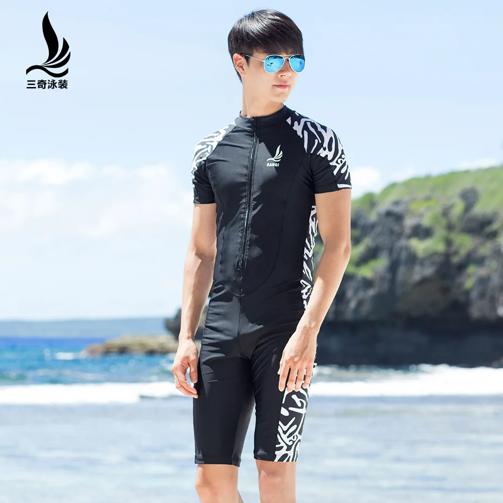 

Man Lycra Swimwear Straight Angle Long Leg Major code Conservative Swimming Dress anti-UV Anti jellyfish Sunscreen