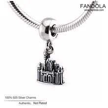 Аутентичные стерлингового серебра 925 Спящая красавица замок очаровательные бусины-Подвески подходят Шарм серебро 925 браслет ювелирных изделий