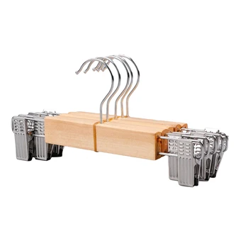 

Hot Rotatable Hook Solid Wood Trousers Clips Skirt Hanger Pants Clothing Rack Organizer for Kids 24cm Clothing Waredrobe Storage