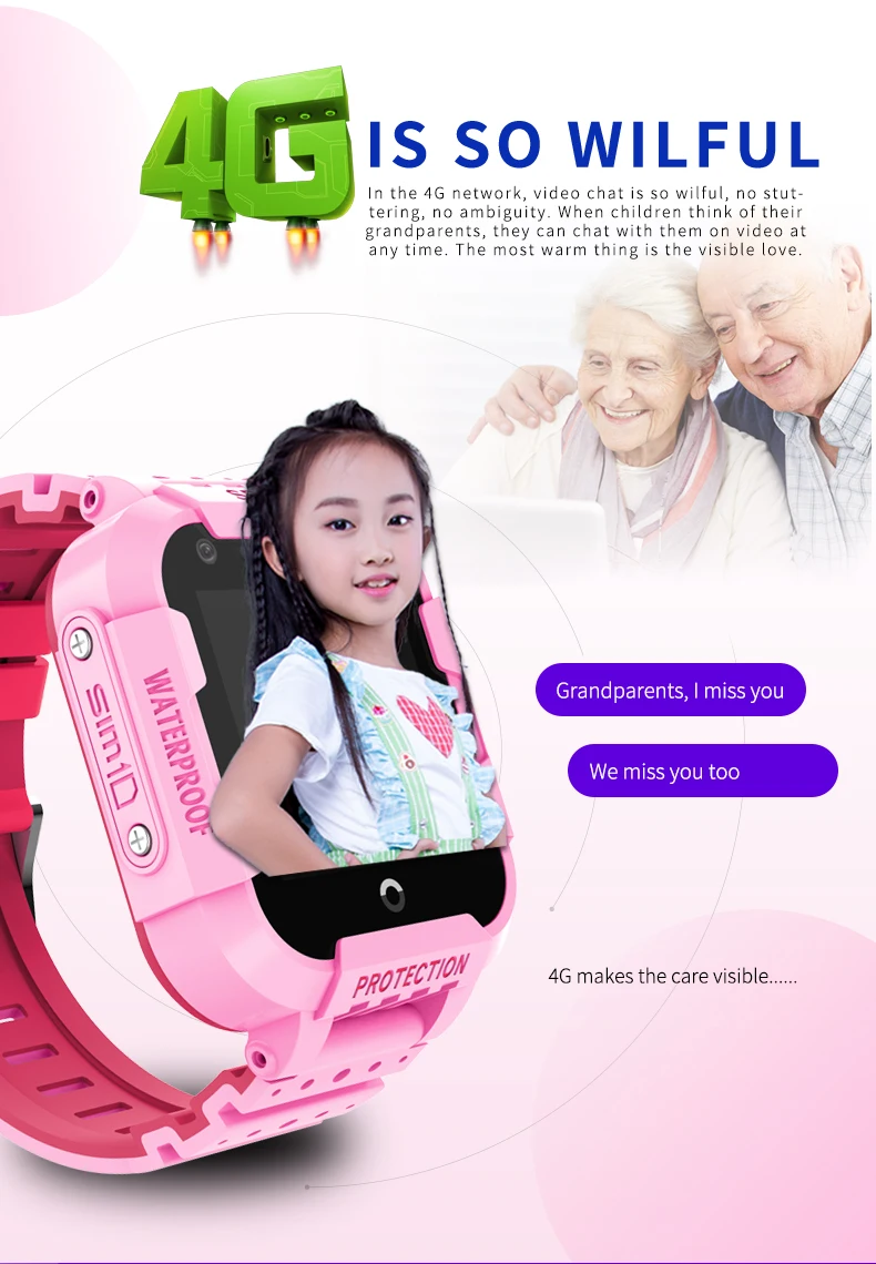 

Lastest Child 4g Smart Watch Student GPS SOS Positioning Waterproof Phone Wifi Video Call IP67 Waterproof Android Baby SIM Watch