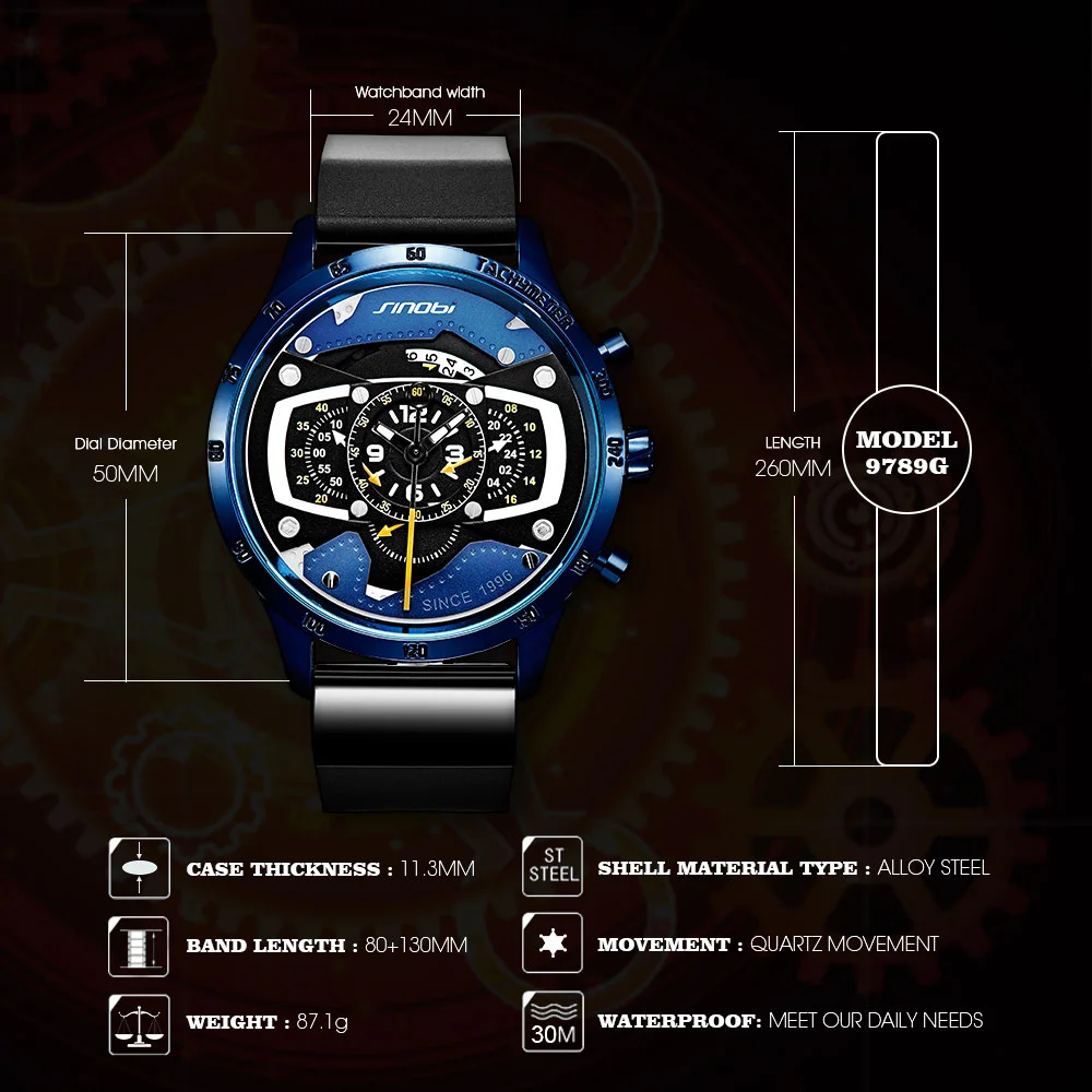 2019 New Creative Car Design Men's Watch Fashion Speed Racing Sports Chronograph Quartz Watches Men Male Big Dial Travel Clock  