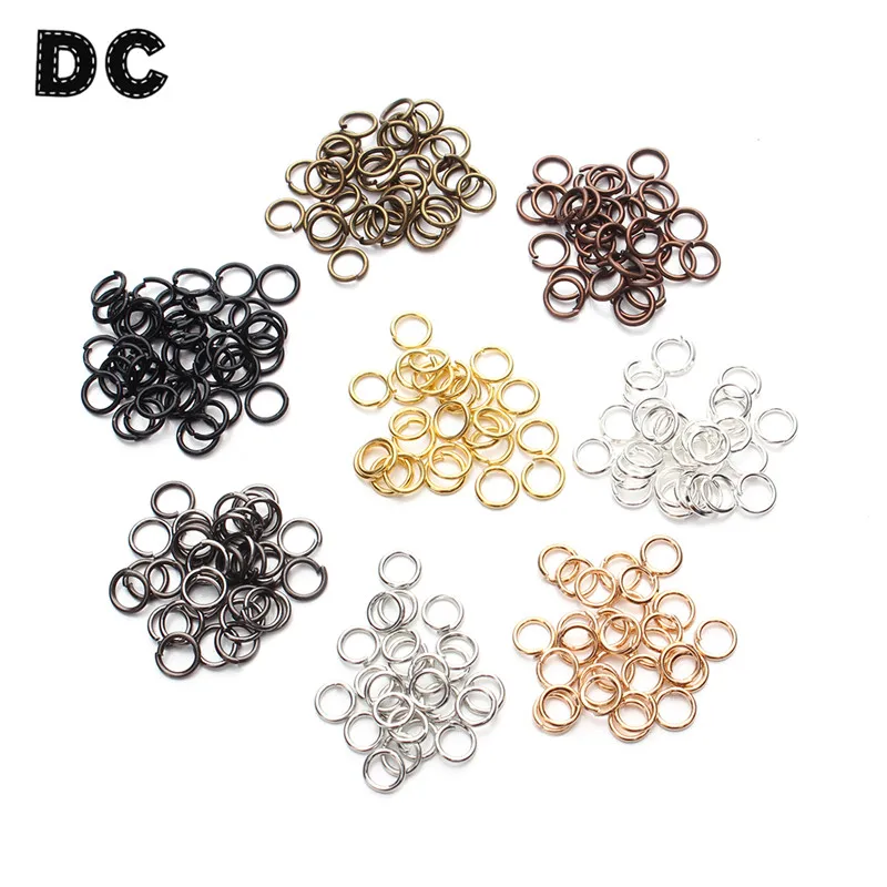 

New 200pcs/bag 5mm Round Gunblack/Gold/Silver/Bronze/Rose Gold/Rhodium Plated Jump Rings for DIY Jewelry Making Findings F309