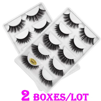 

2 Boxes New Real Mink Natural Cross Long Daily False Eyelashes Popular Eye Lashes Makeup