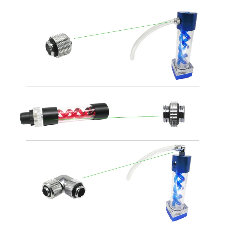 ALSEYE Водяного Охлаждения каталка толткар Фитинги G1/4 охладитель воды разъемы для гибкого 90 градусов с 360 градусов вращающийся адаптер