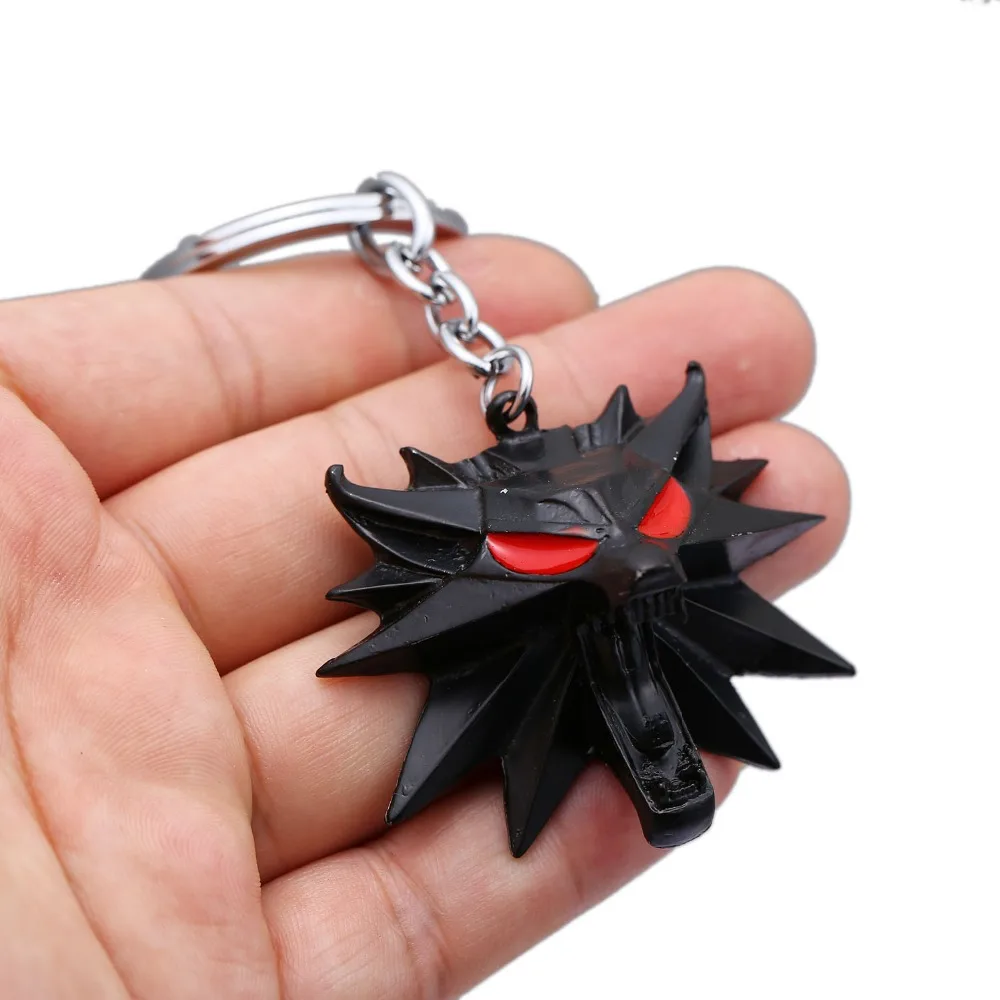 

The Witcher 3 Wild Hunt Keychain Mask Metal 3D Wolf Key Ring Holder Chaveiro Key Chain New Game Jewelry Trinket For Men 12451
