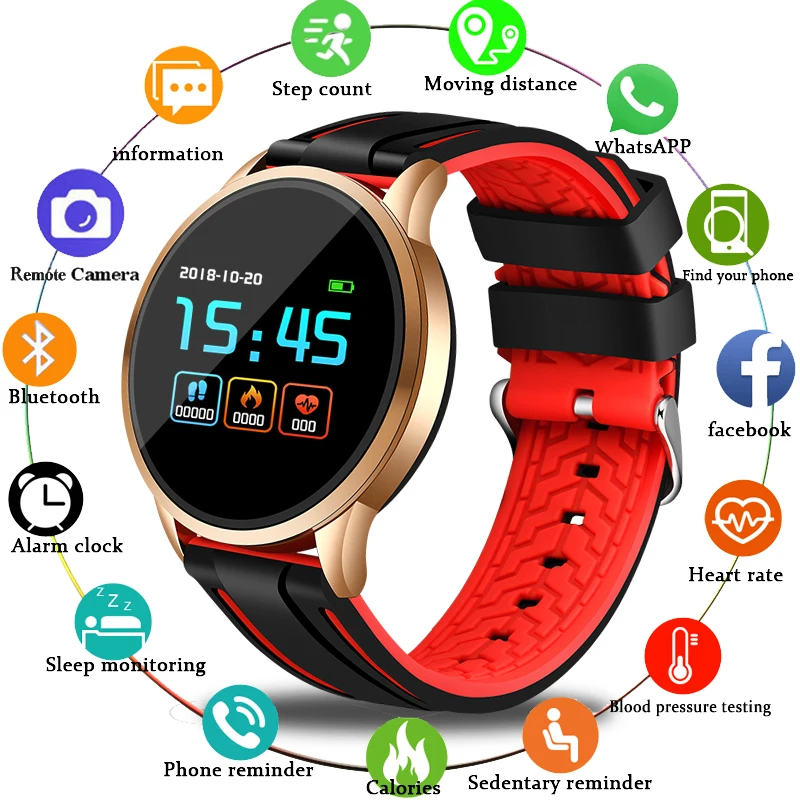

LIGE Women Smart Bracelet Sport smartwatch Men IP67 Waterproof Fitness Tracker LED Screen heart rate Monitor Pedometer Wristband