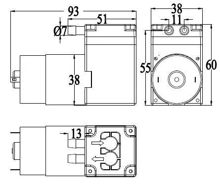 Surflo MPA5001 DC 12 В Электрический мини Вакуумный и воздушного насоса