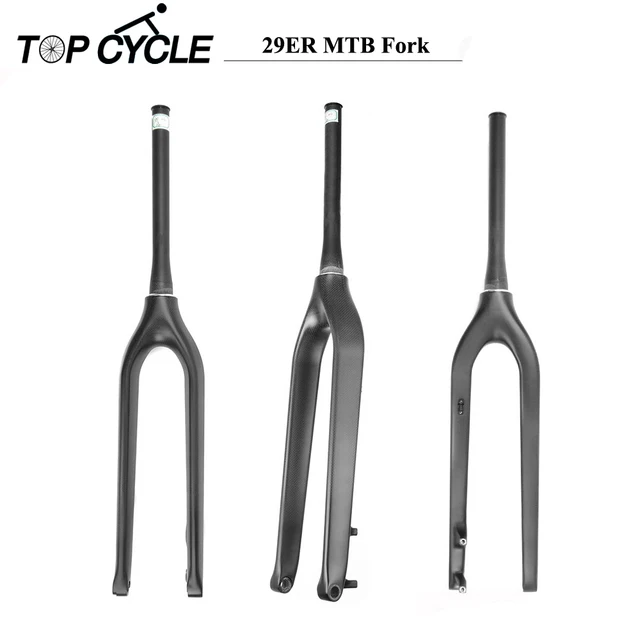 Cheap MTB Carbon 29ER Fork Disc 3K Rigid Carbon Fork Bicicletas Mountain Bike 29 Bicycle Fork 55mm offset Free Shipping