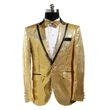 Gold Sequin Jacket Men Sequin Blazer Hombre Men Paillette Blazer Masculino Costume Homme Mens Blazer Jacket