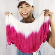 YACKALASI 5 Yds Латинская бахрома кисточка Dip Dye Omble латинское платье